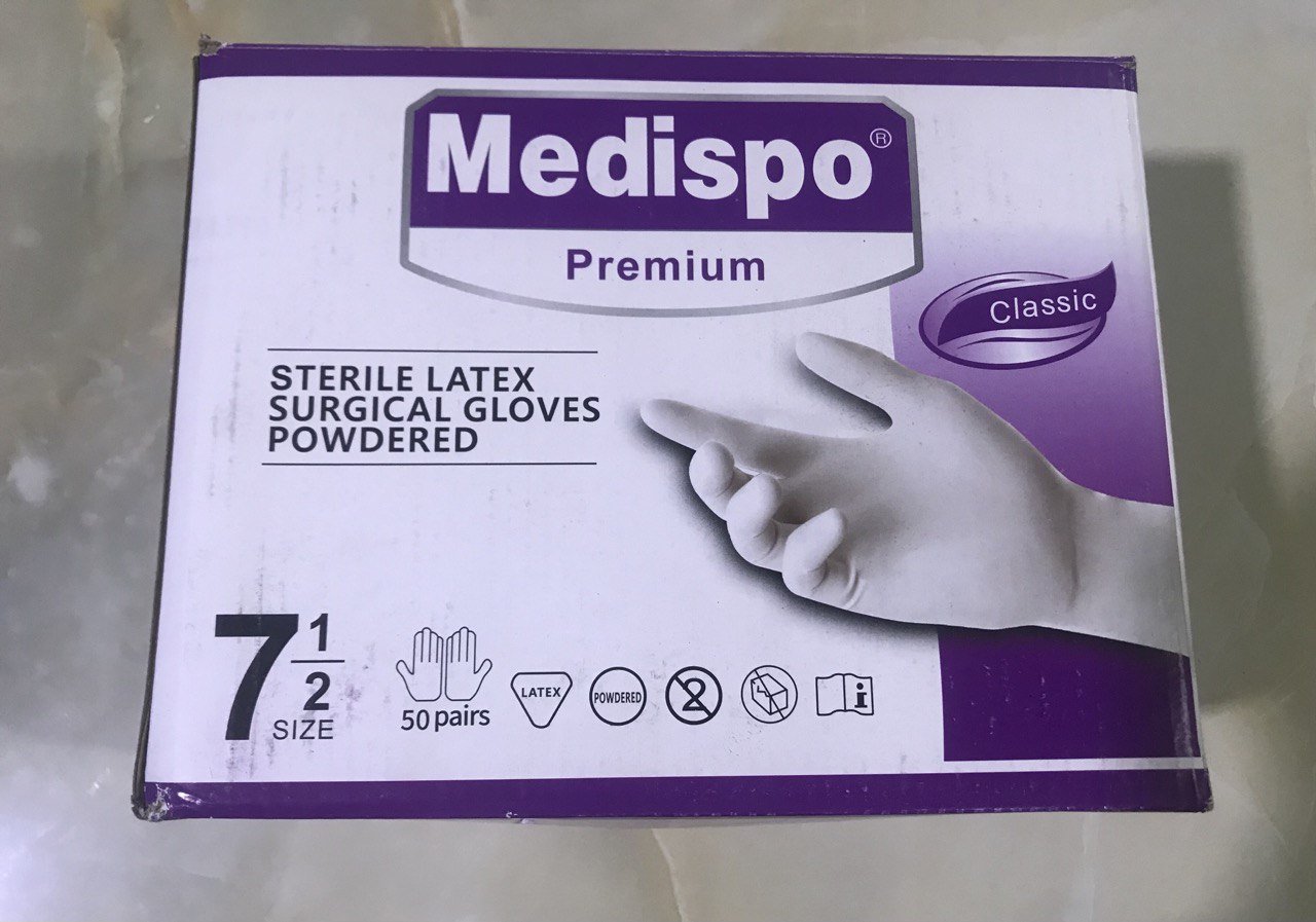 Surgical Glove 7.5 ( Medispo ) ( 1box*50pair ) Jivaka Pharmacy